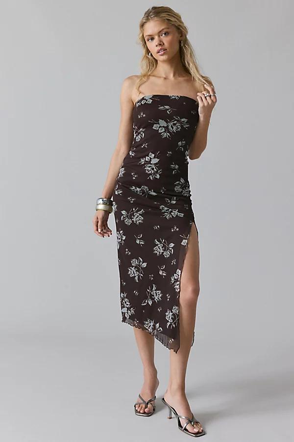 Urban Outfitters UO Samara Mesh Strapless Midi Dress Womens at Urban Outfitters Product Image