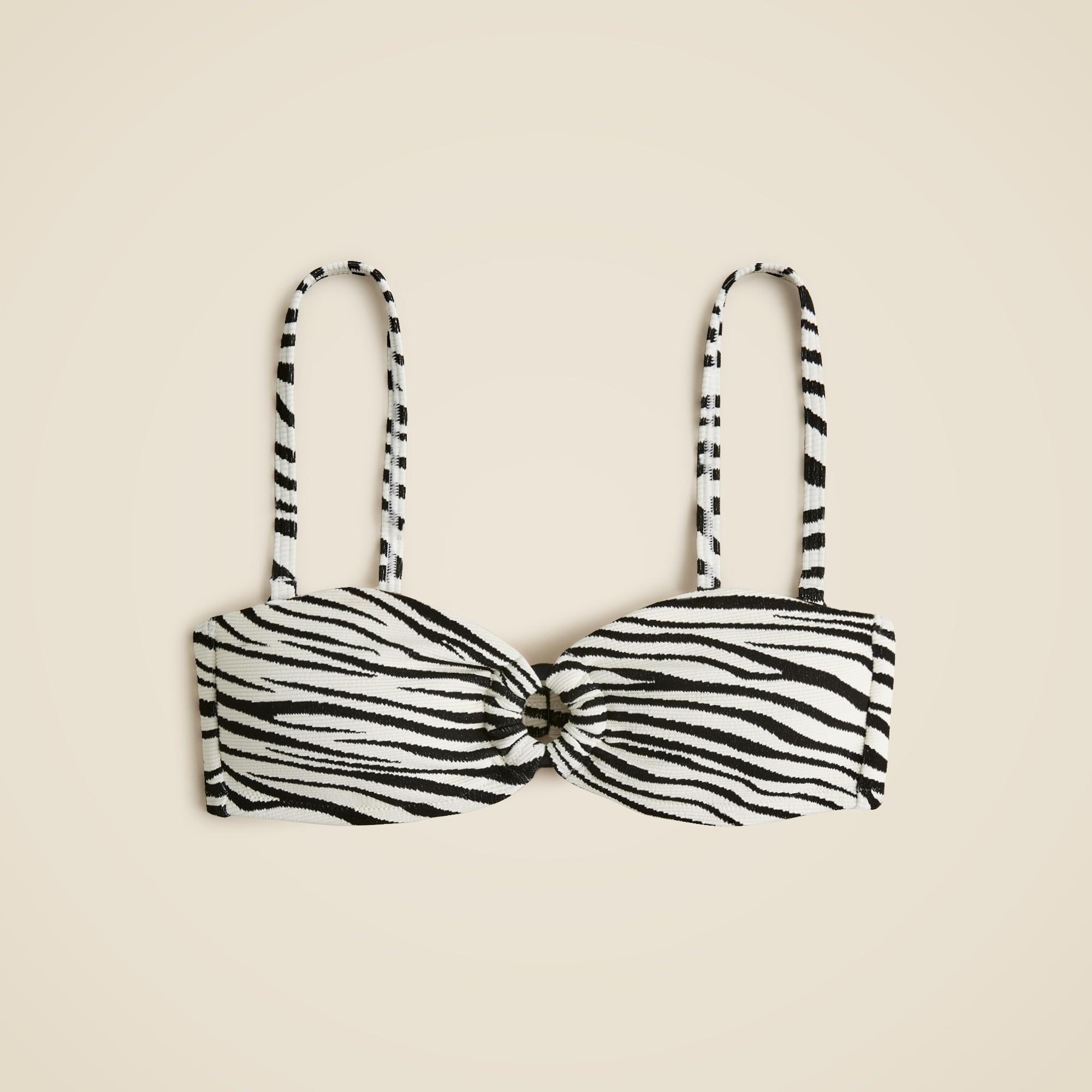 Bandeau jacquard bikini top with O-ring Product Image