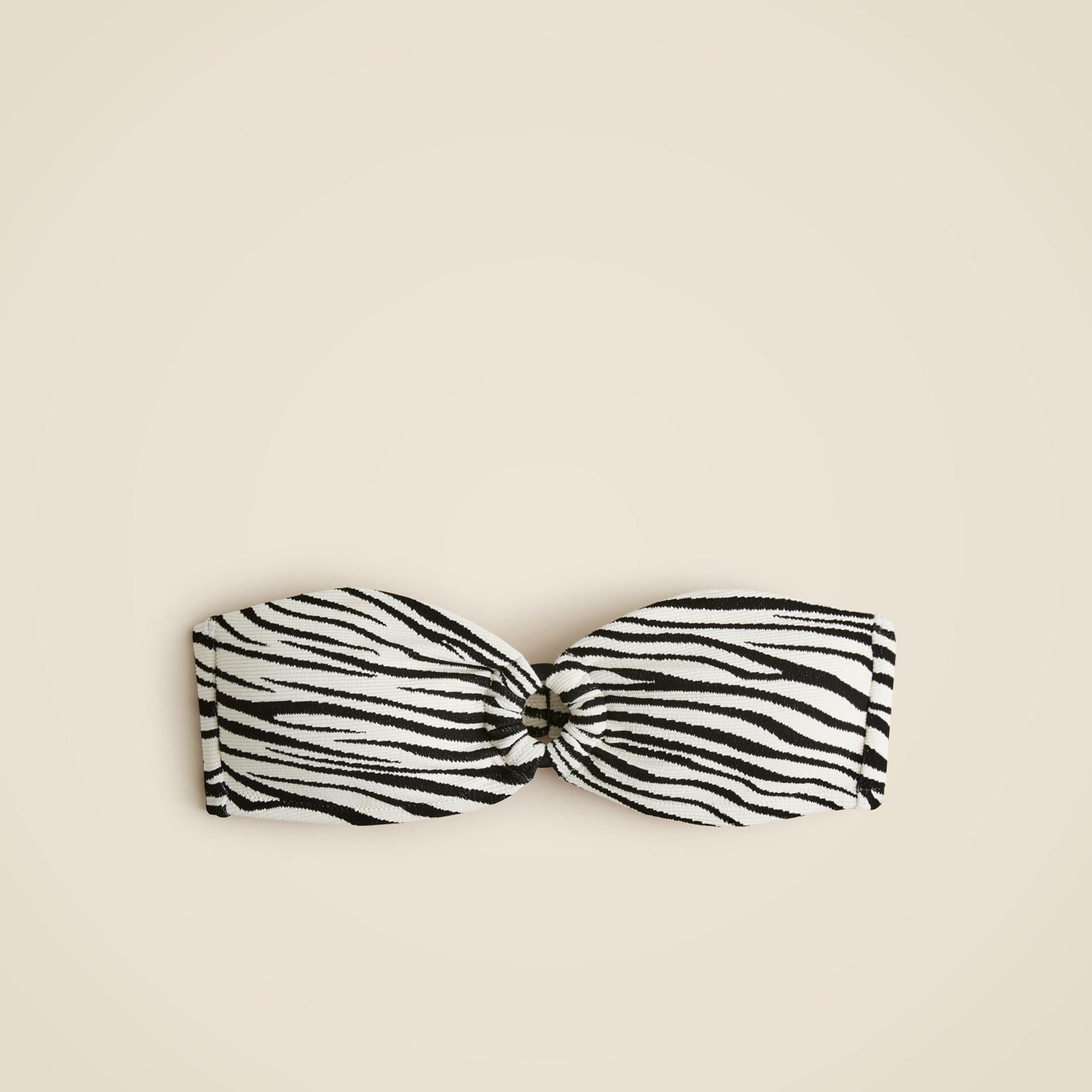 Bandeau jacquard bikini top with O-ring Product Image