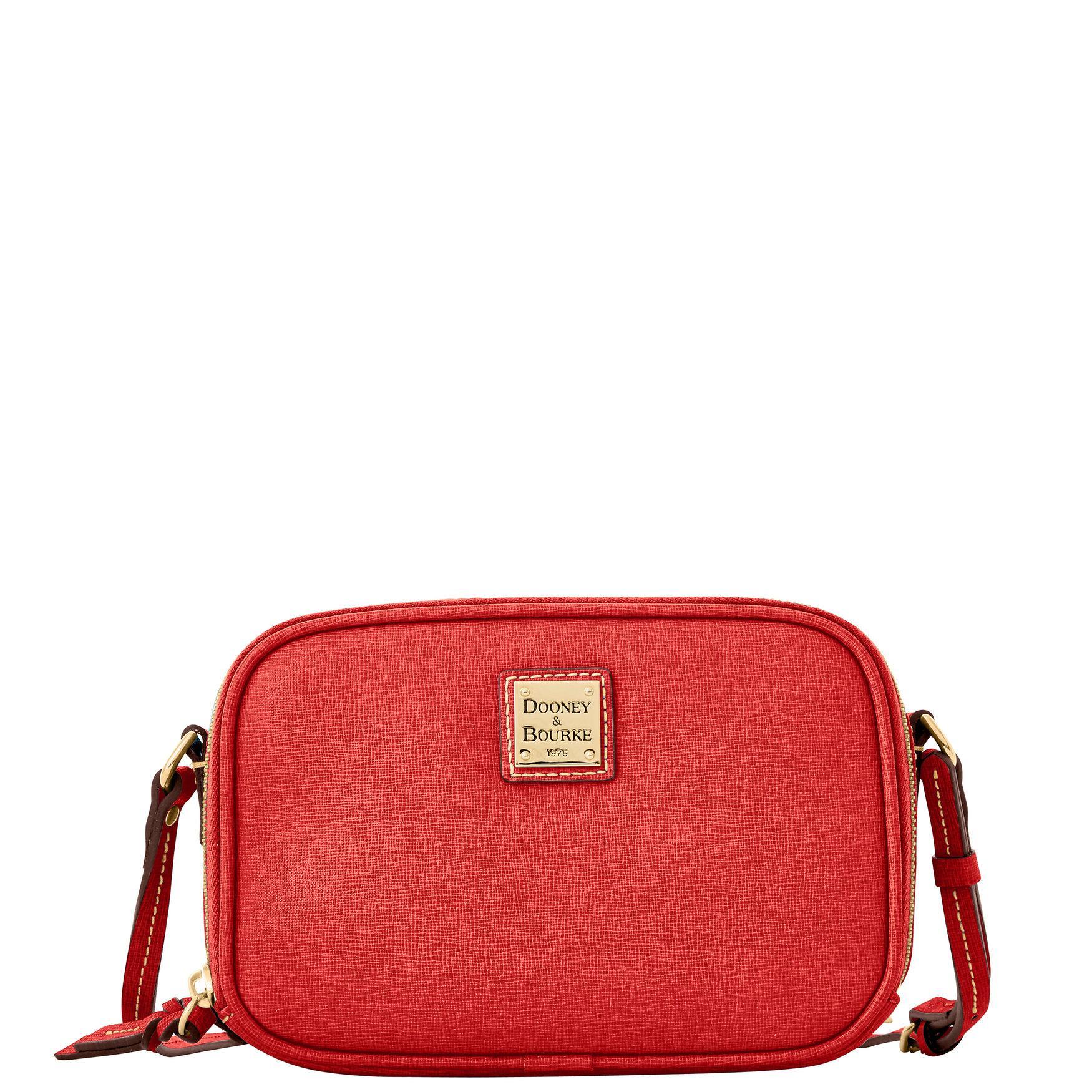 Dooney & Bourke Womens Saffiano Leather Sawyer Bag in Fuchsia Product Image