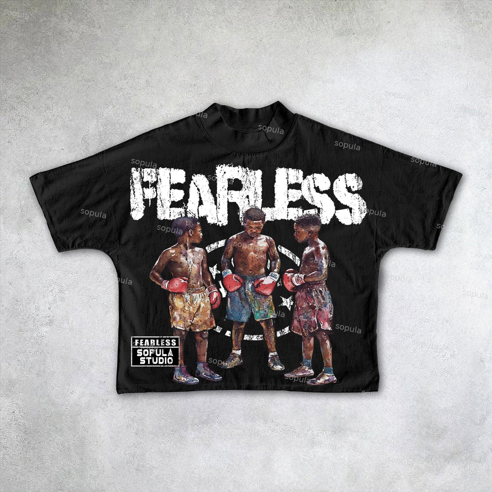 Sopula Studio Boxer Fearless Graphic Print Cropped T-Shirts Product Image