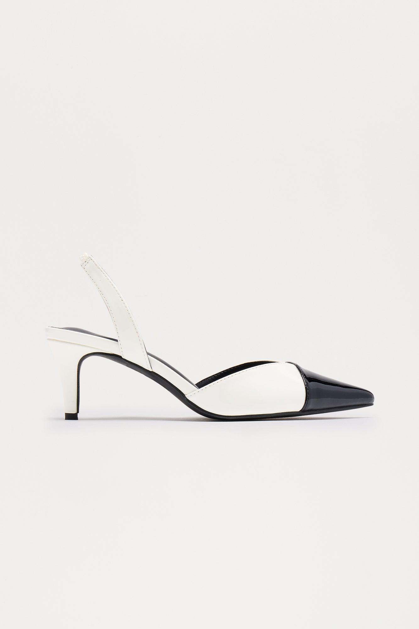 Austria Slingback Pumps - Black/White Product Image