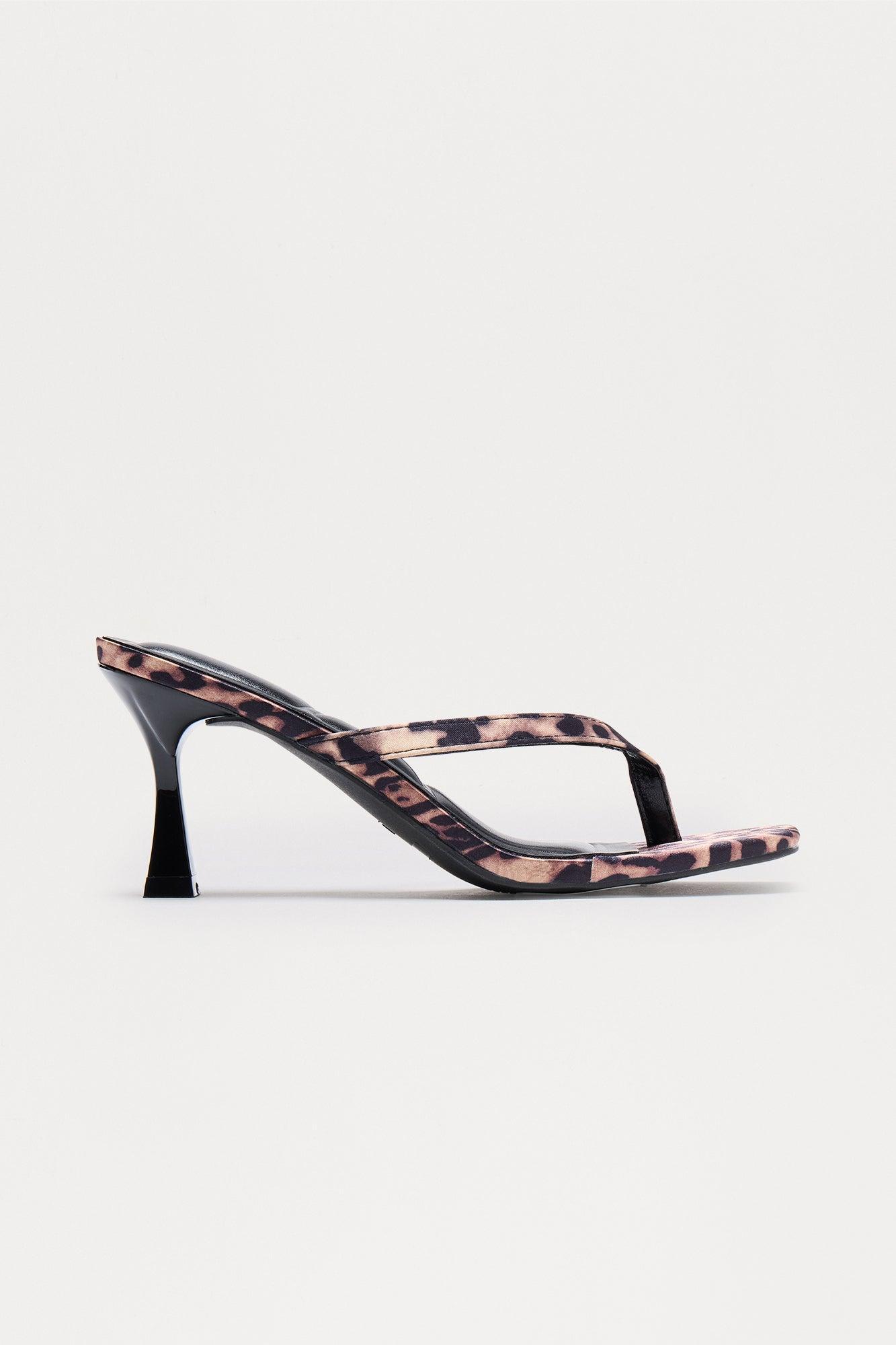 Blue Thong Mules - Leopard Product Image