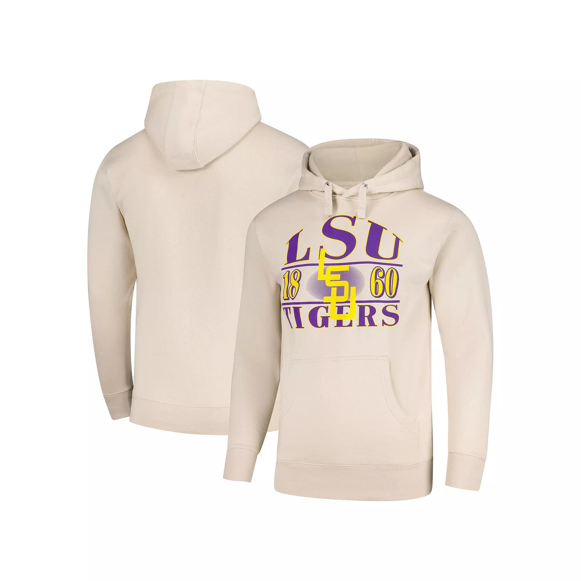 Men's  Tan LSU Tigers Upper Arch Letters Pullover Hoodie, Size: 3XL, Beige Product Image