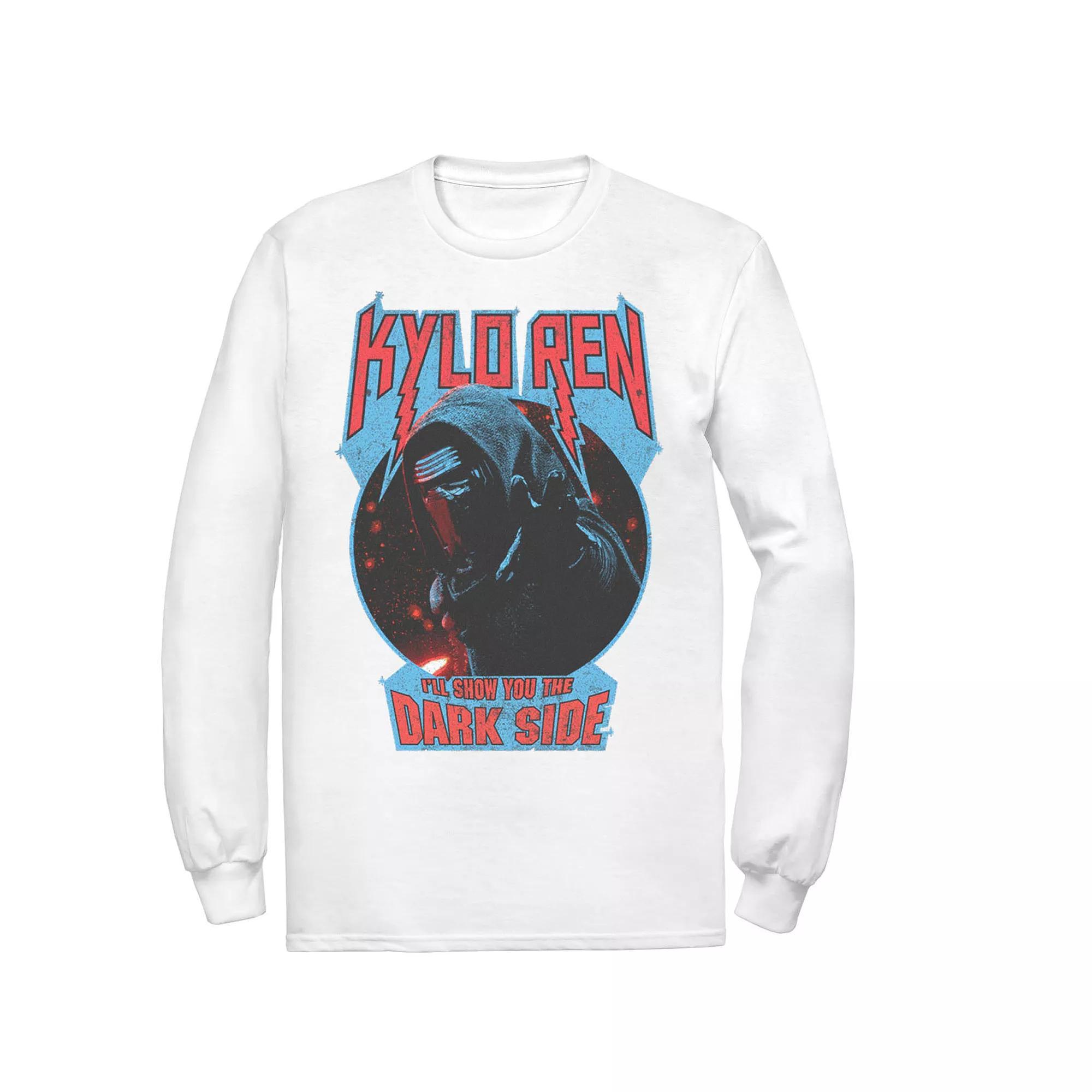 Men's Star Wars Kylo Ren Show You The Dark Side Metal Text Tee, Size: Small, White Product Image