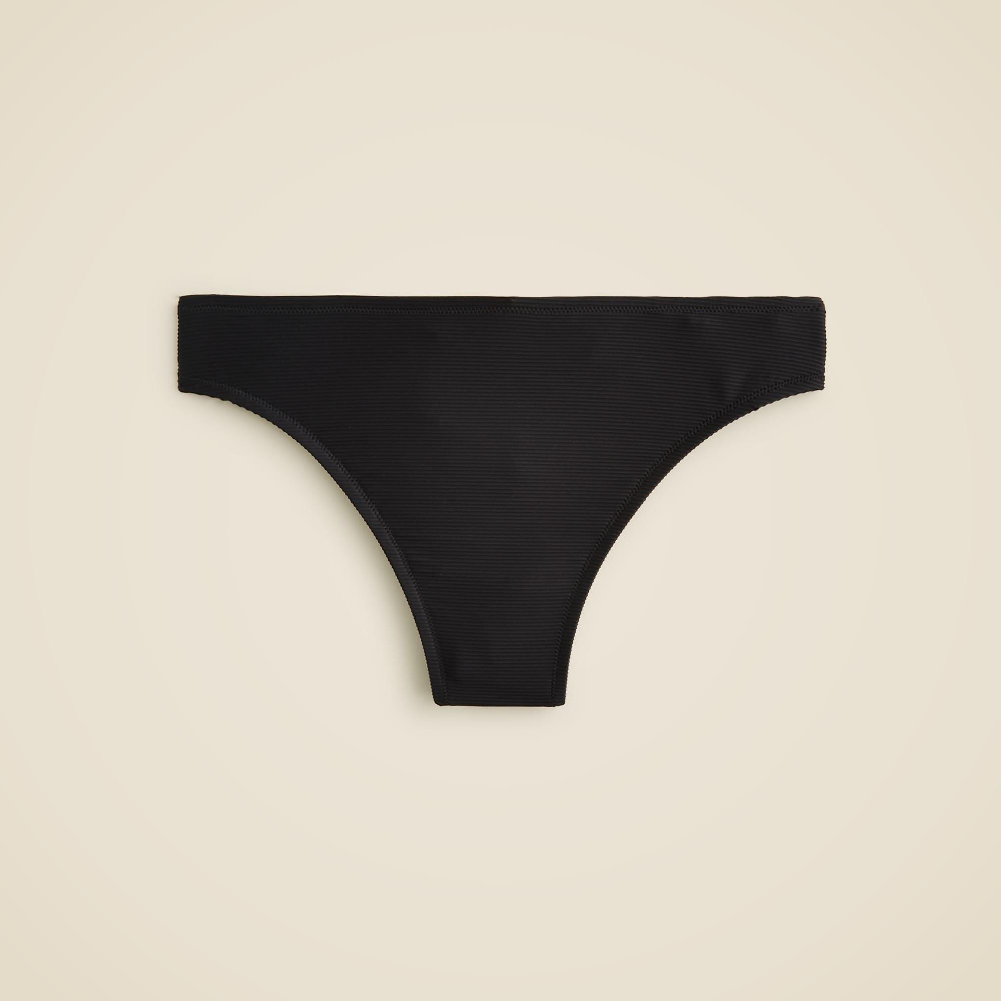 Ribbed high-rise cheeky bikini bottom Product Image