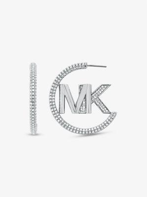 Michael Kors MK Metallic Muse Silver-Tone Brass Hoop Earrings Product Image