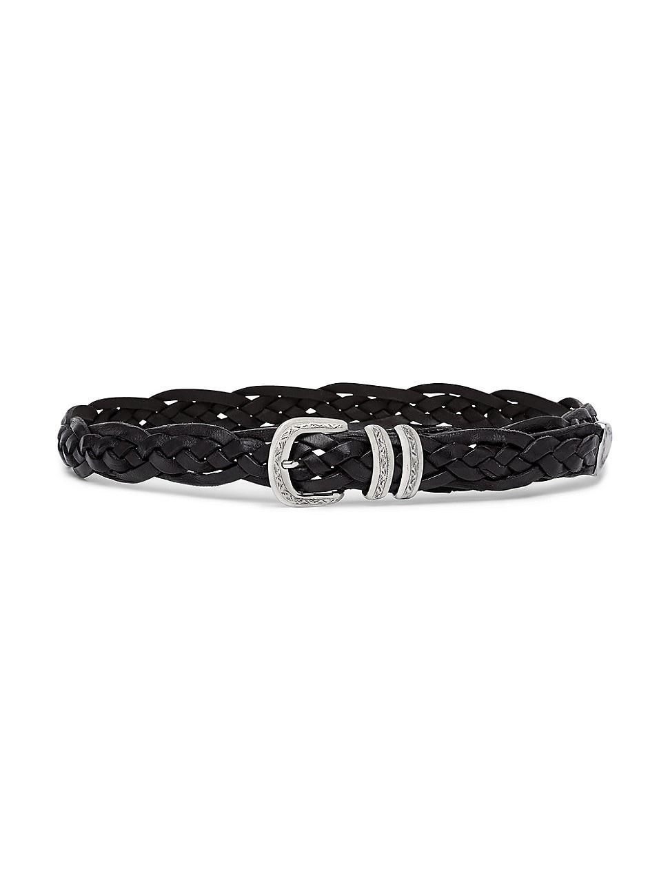 Mens Braided Calfskin Belt With Detailed Buckle And Tip Product Image