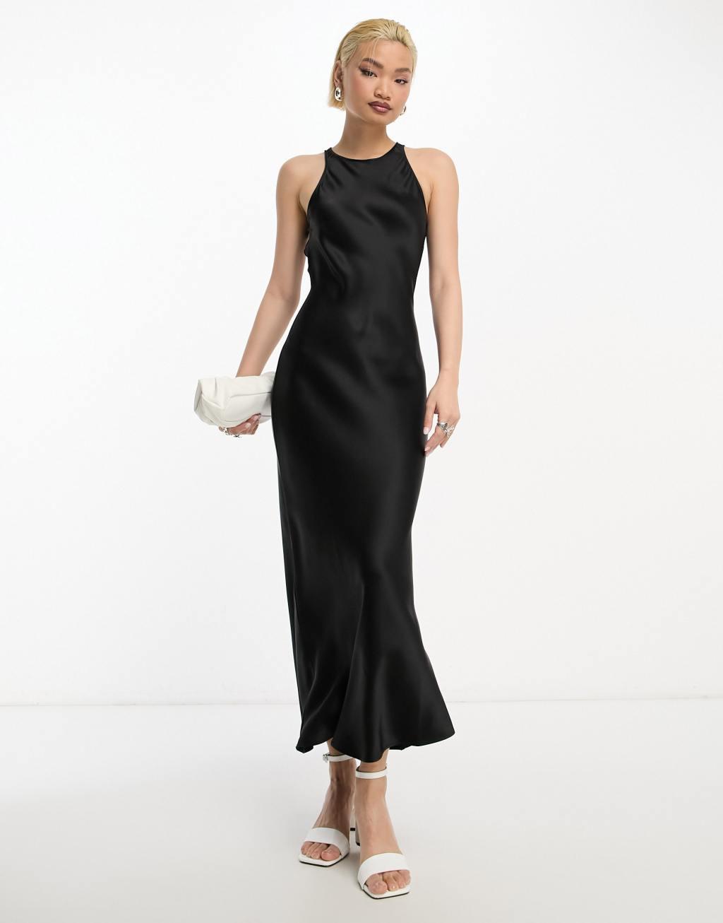 & Other Stories bias cut satin midi dress Product Image