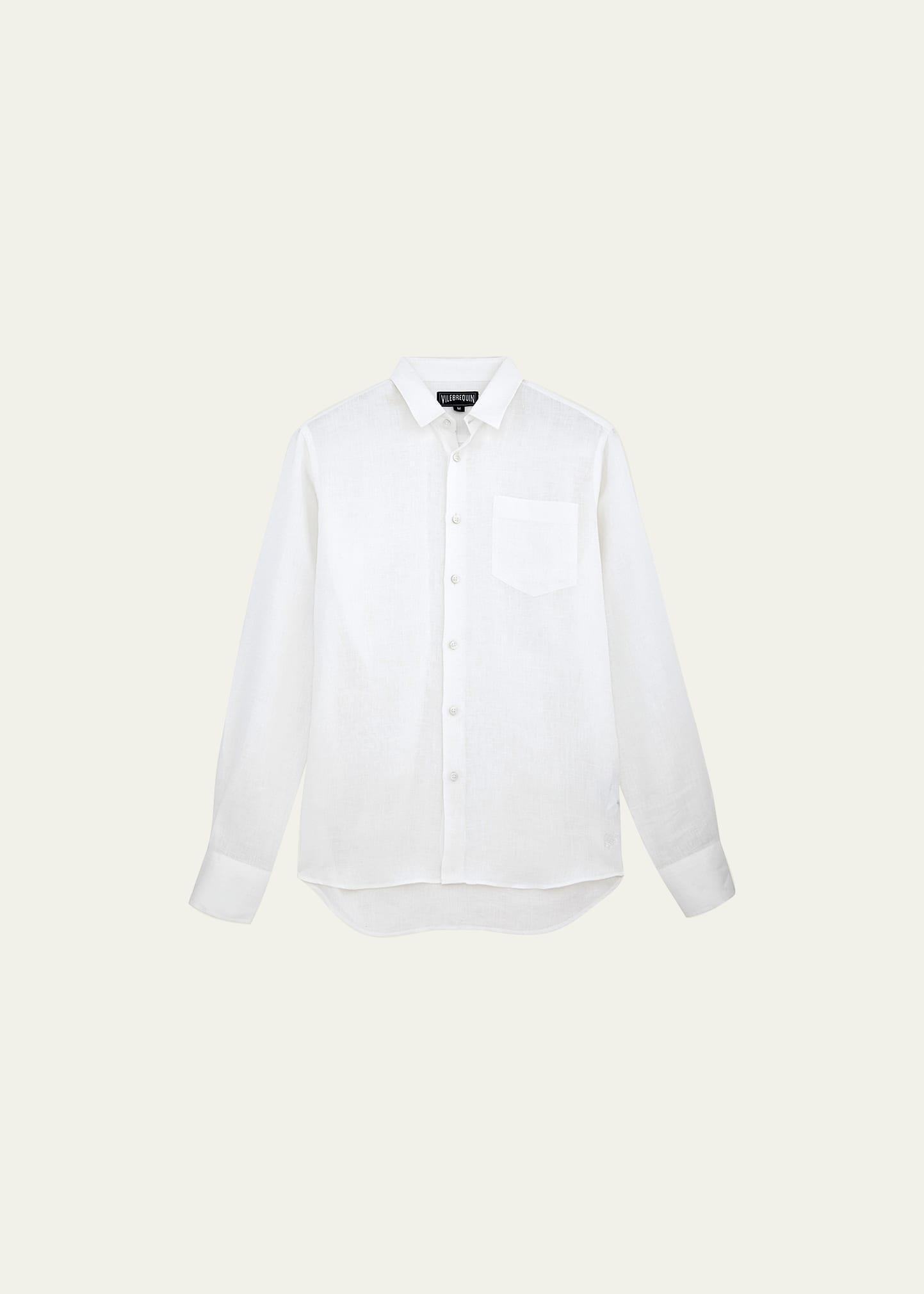 Caroubis Linen Pocket Sport Shirt Product Image