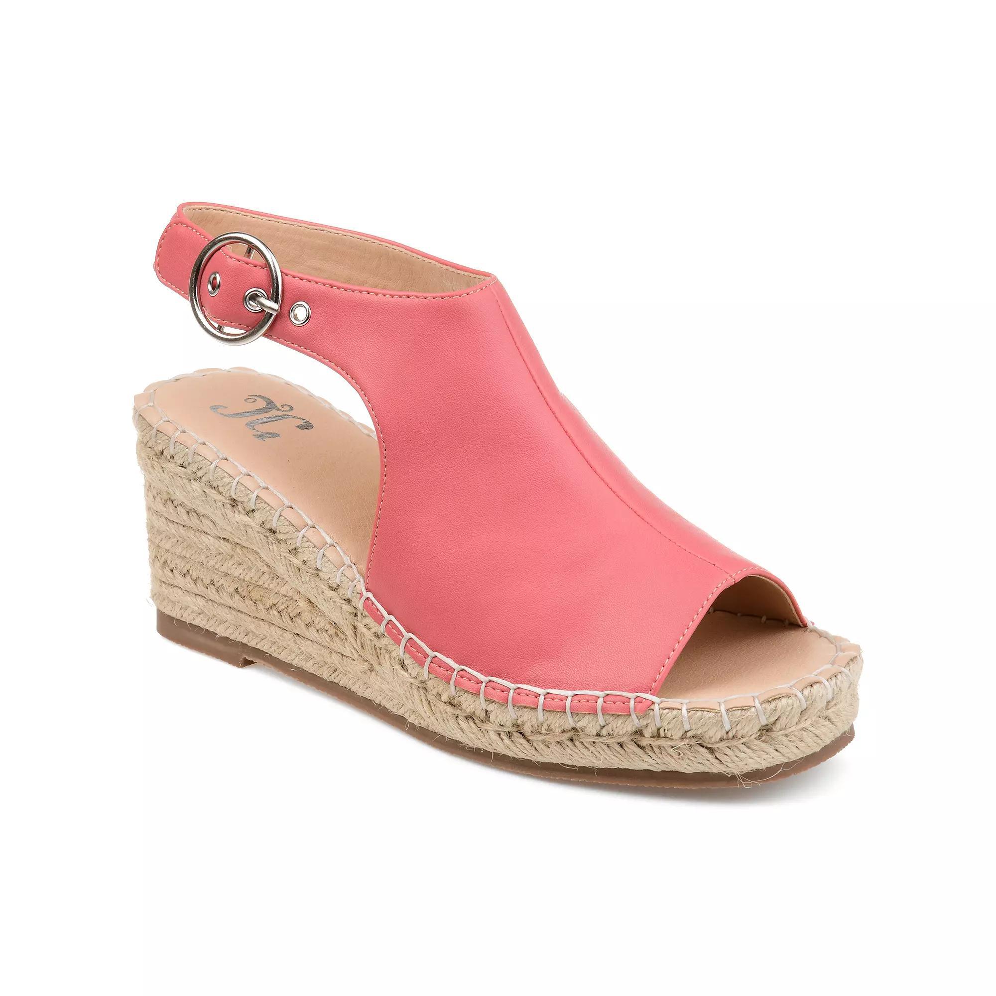 Journee Crew Womens Espadrille Wedges Brown Product Image