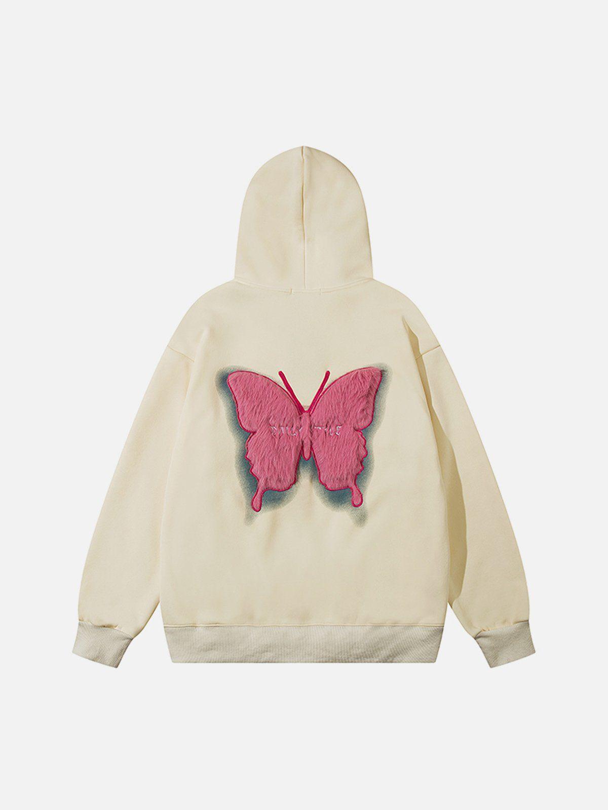 Aelfric Eden Flocking Butterfly Zip Up Hoodie Product Image