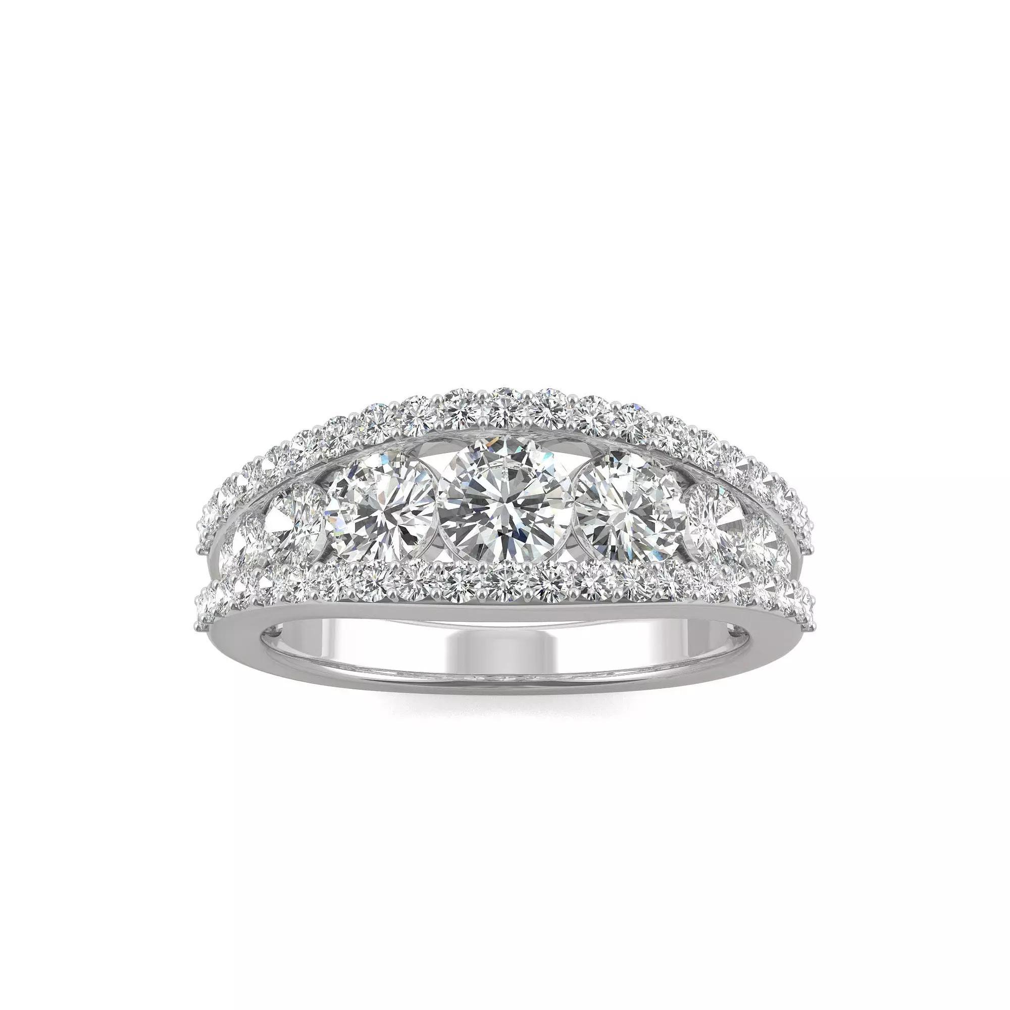 Charles & Colvard 14k White Gold 1 1/3 Carat T.W. Lab-Created Moissanite Ring, Women's, Size: 7 Product Image