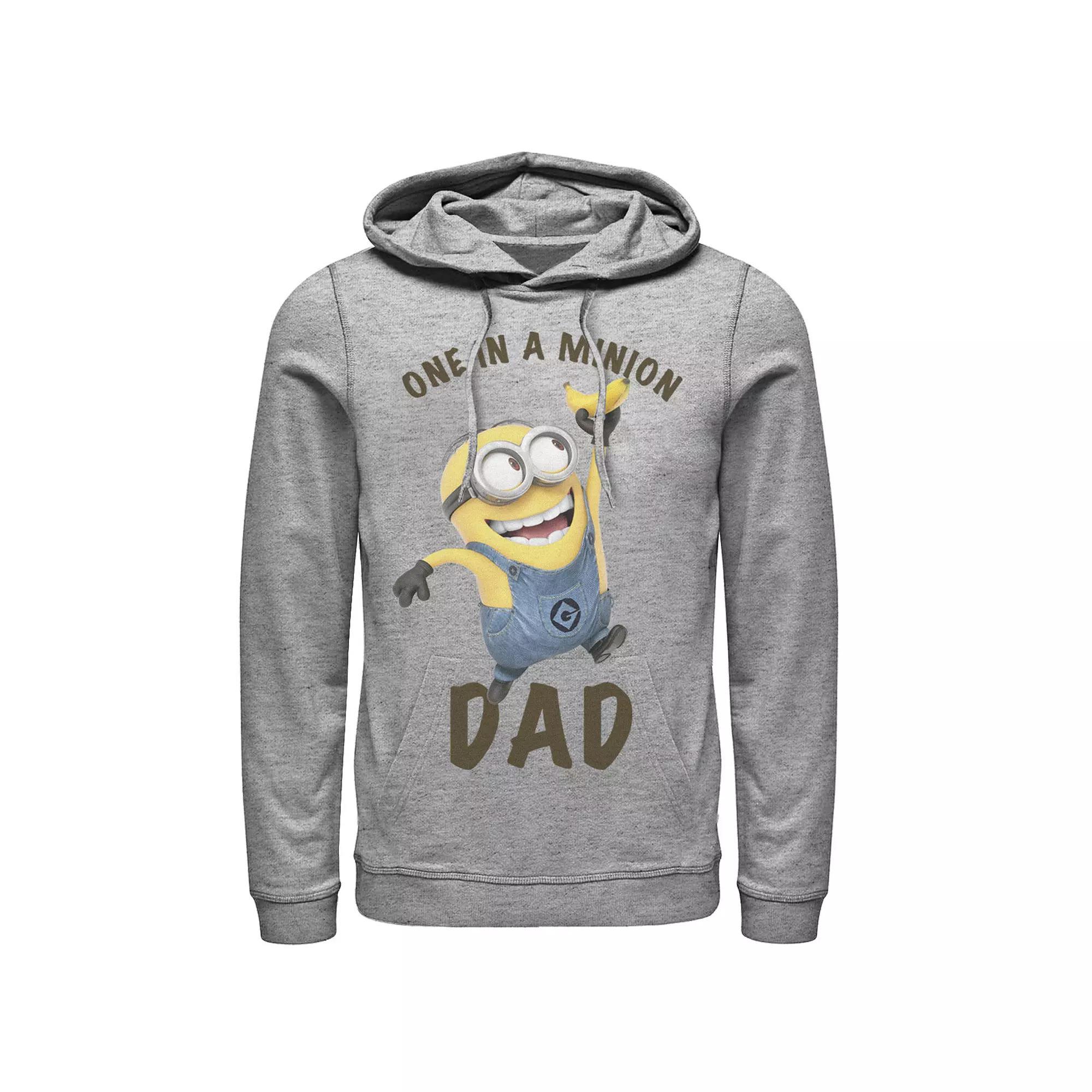 Men's Despicable Me Minions 'Tis The Season To Be Jolly Banana Hoodie, Size: XXL, Athletic Grey Product Image