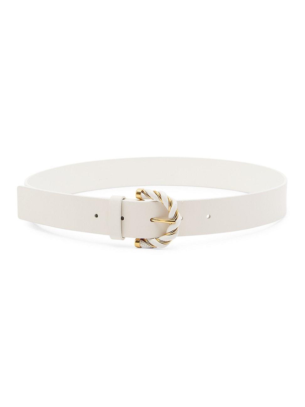 Womens Twisted-Buckle Leather Belt Product Image