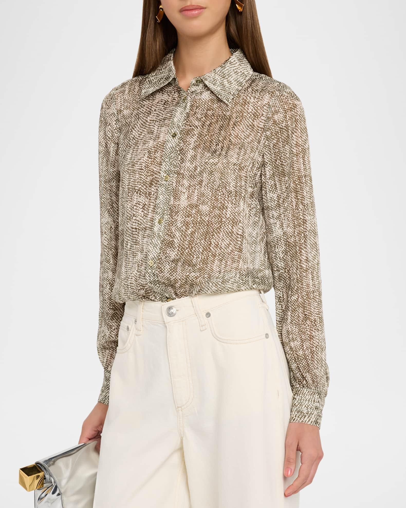 Pauline Button-Front Silk Blouse Product Image