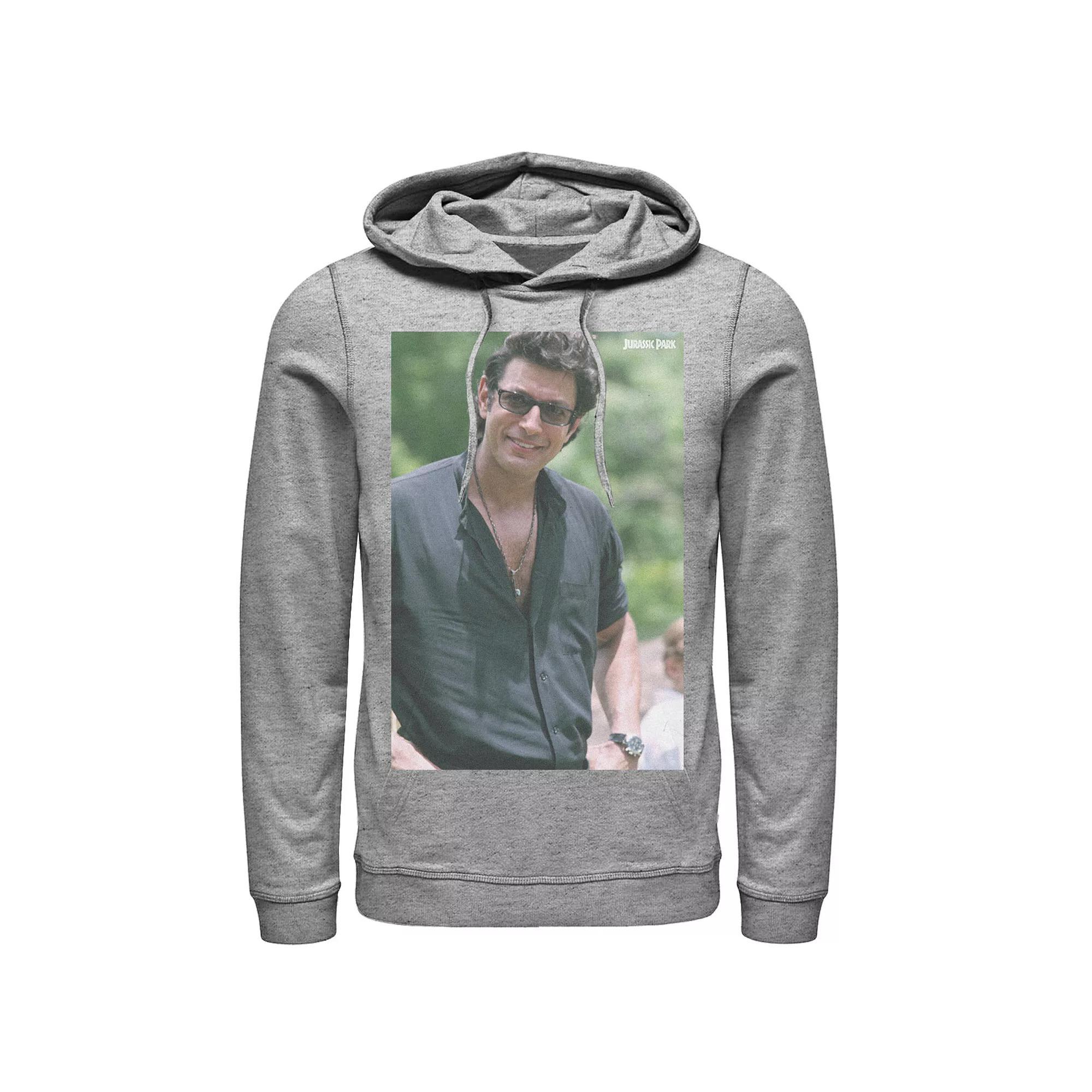 Men's Jurassic Park Jeff Goldblum Smile Poster Style Pullover Hoodie, Size: Medium, Black Product Image