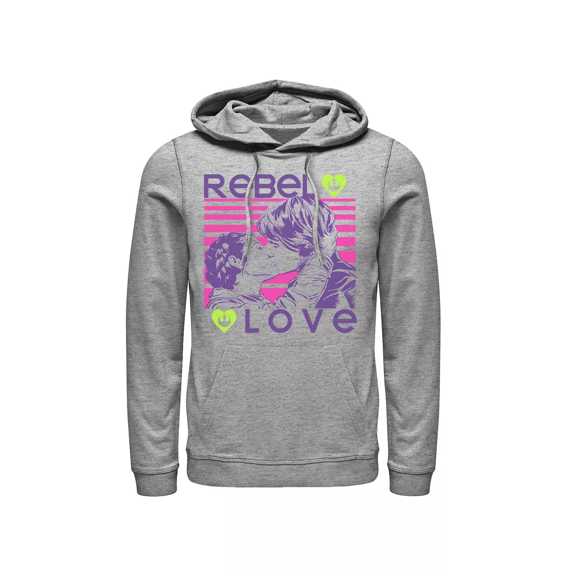 Men's Star Wars Rebel Love Valentines Day Hoodie, Size: Small, Athletic Grey Product Image
