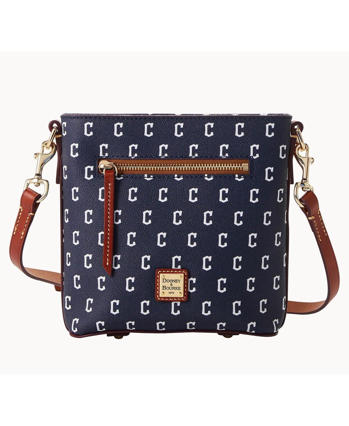 Dooney & Bourke Womens MLB Guardians Small Zip Crossbody Coated Cotton Shoulder Bag in Navy Product Image