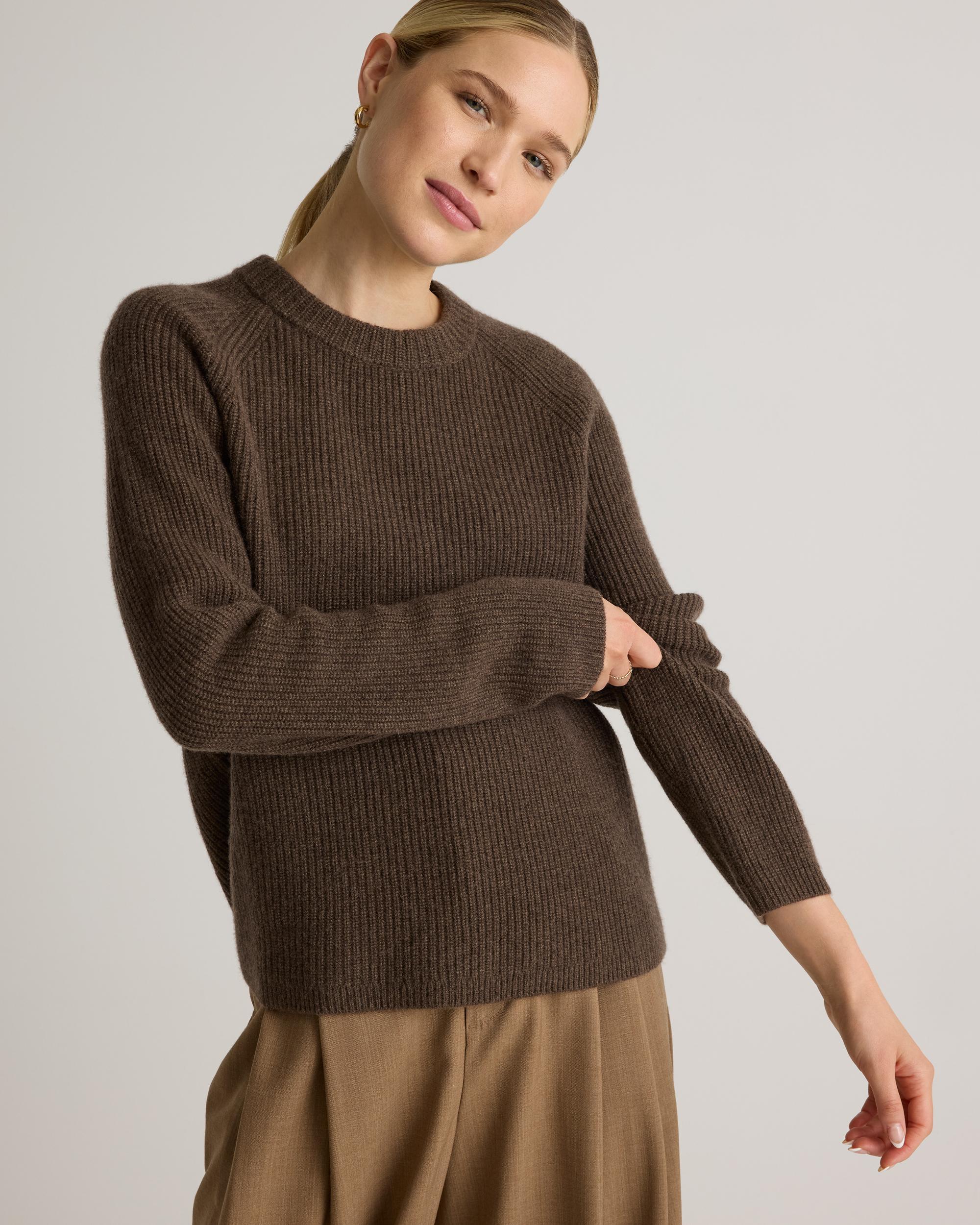 Quince | Women's Mongolian Cashmere Fisherman Crewneck Sweater Size XS Product Image