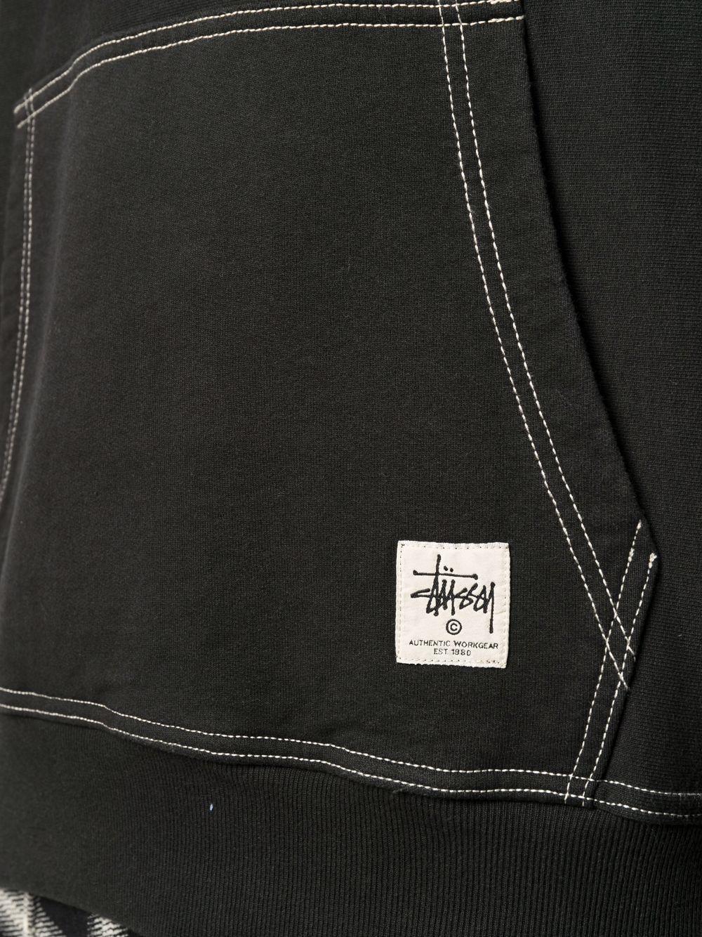 contrast-stitch cotton hoodie Product Image