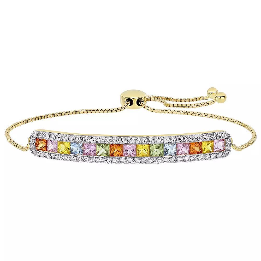 Stella Grace 14k Gold Multi-Color Sapphire Adjustable Tennis Bracelet, Women's, Size: 10" Product Image