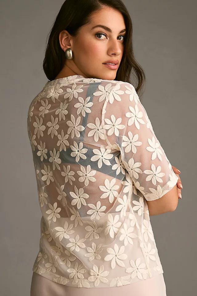 Porridge Daisy Sheer Lace Tee Product Image