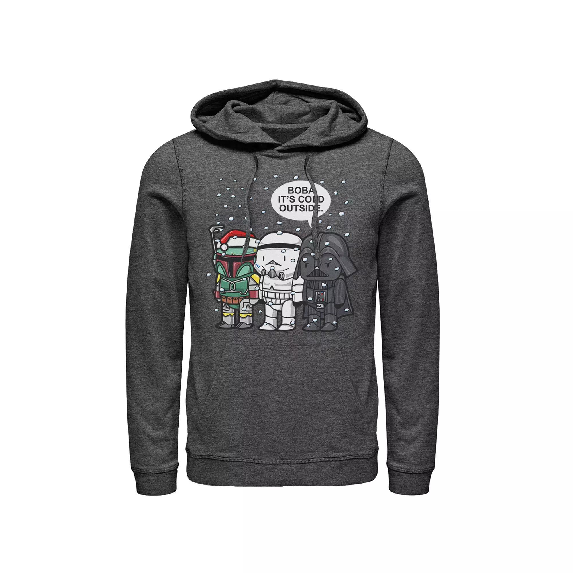 Men's Star Wars Boba It's Cold Outside Chibi Style Hoodie, Size: XL, Grey Heather Product Image