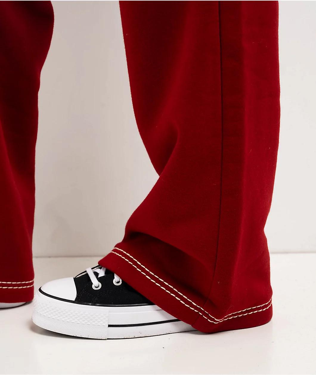 True Religion Super T Horseshoe Red Dahlia Sweatpants Product Image