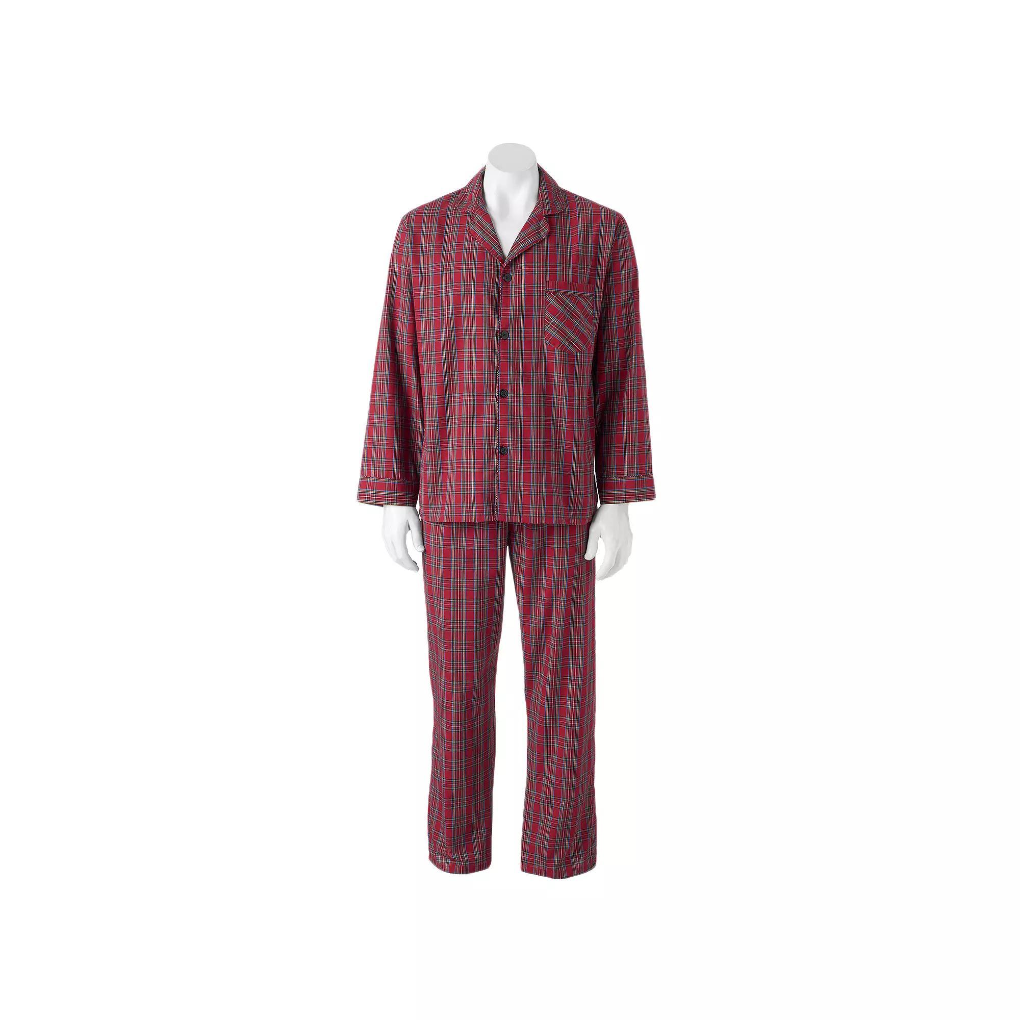 Big & Tall Hanes® Classics Pajama Set, Men's, Size: 4XL, Blue Plaid Product Image