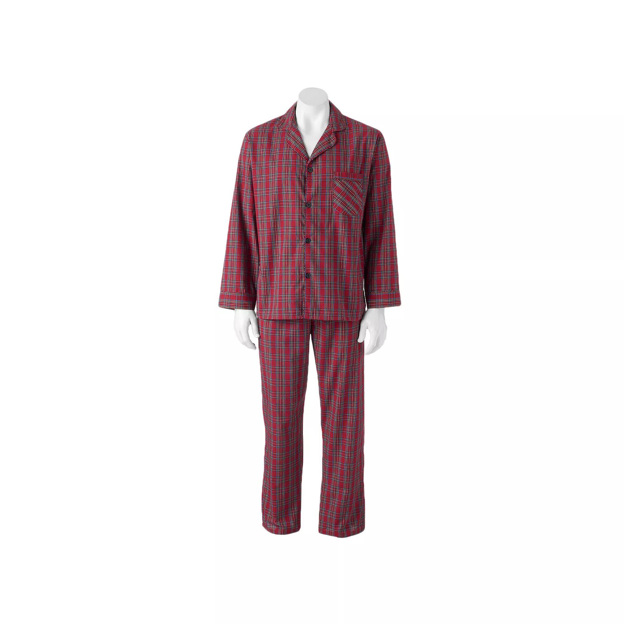 Big & Tall Hanes® Classics Pajama Set, Men's, Size: 4XL, Blue Plaid Product Image