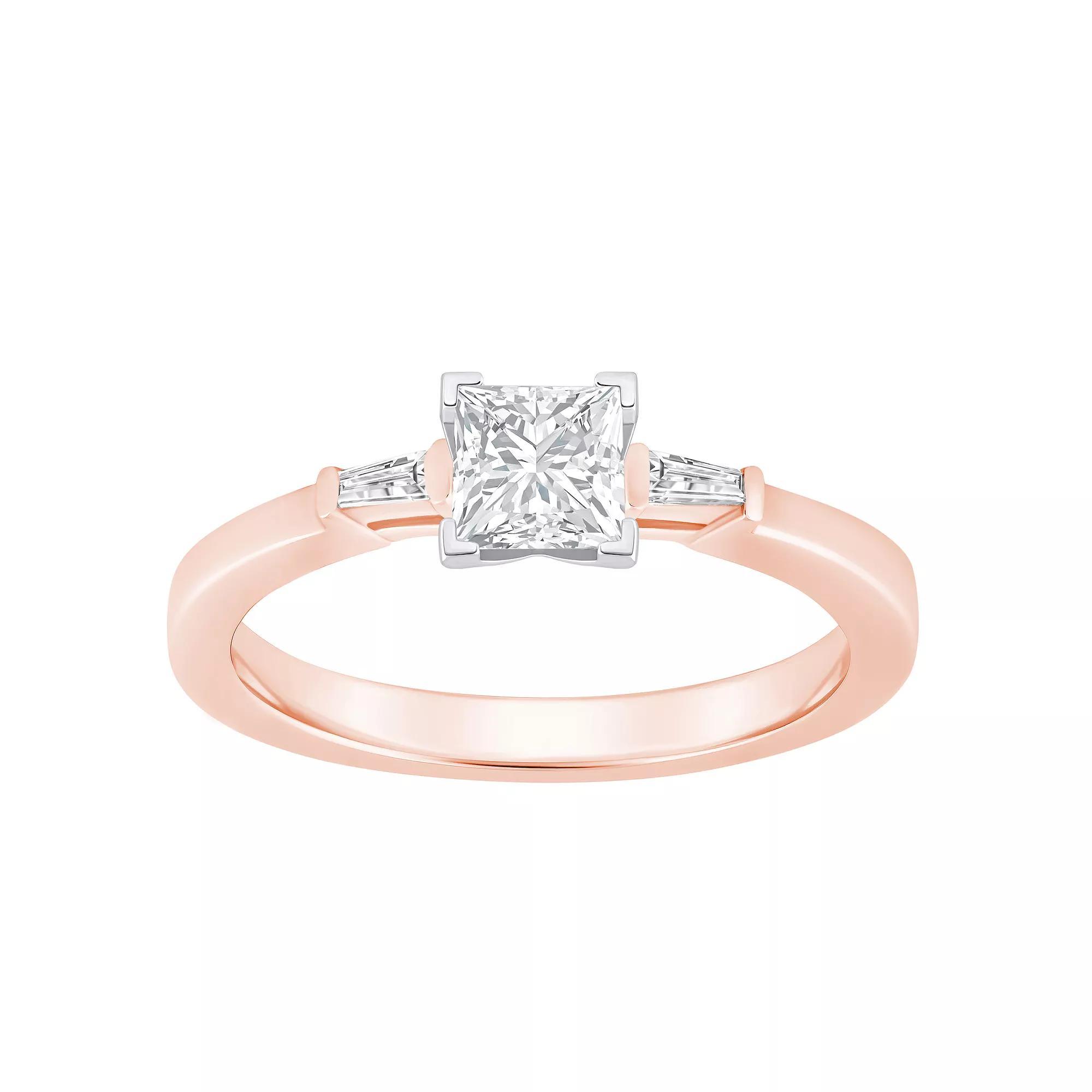 Alyson Layne 14k Gold 1/2 Carat T.W. Diamond Princess Cut Engagement Ring, Women's, Size: 7.50, Two Tone Gold Product Image