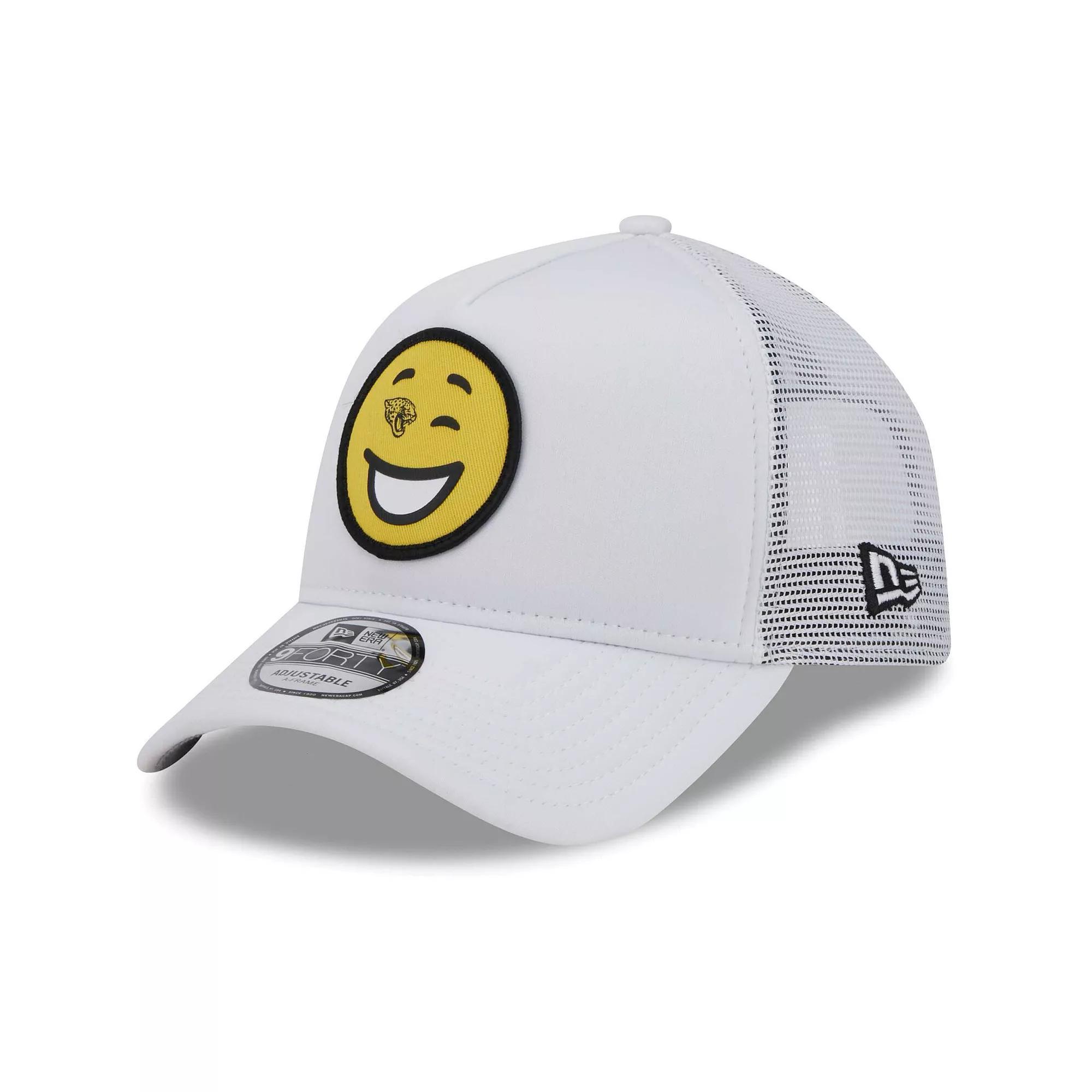 Mens New Era Jacksonville Jaguars Happy A-Frame Trucker 9FORTY Snapback Hat Product Image