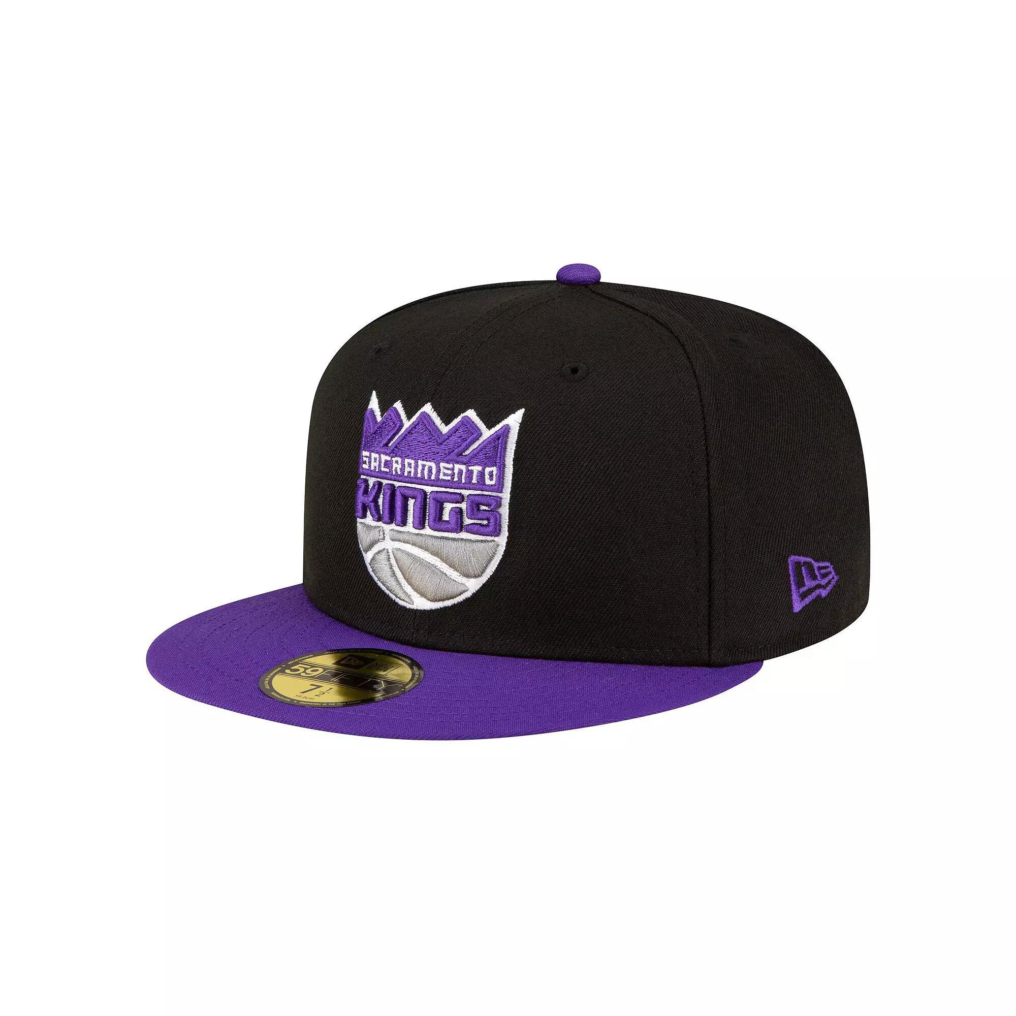Men's New Era Black/Purple Sacramento Kings 2-Tone 59FIFTY Fitted Hat, Size: 7 3/4, Kng Black Product Image