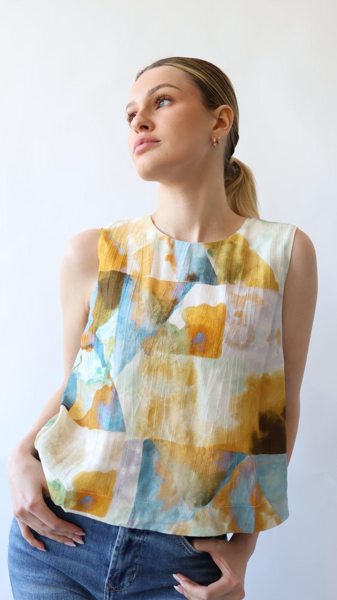 Print Sleeveless Top Product Image