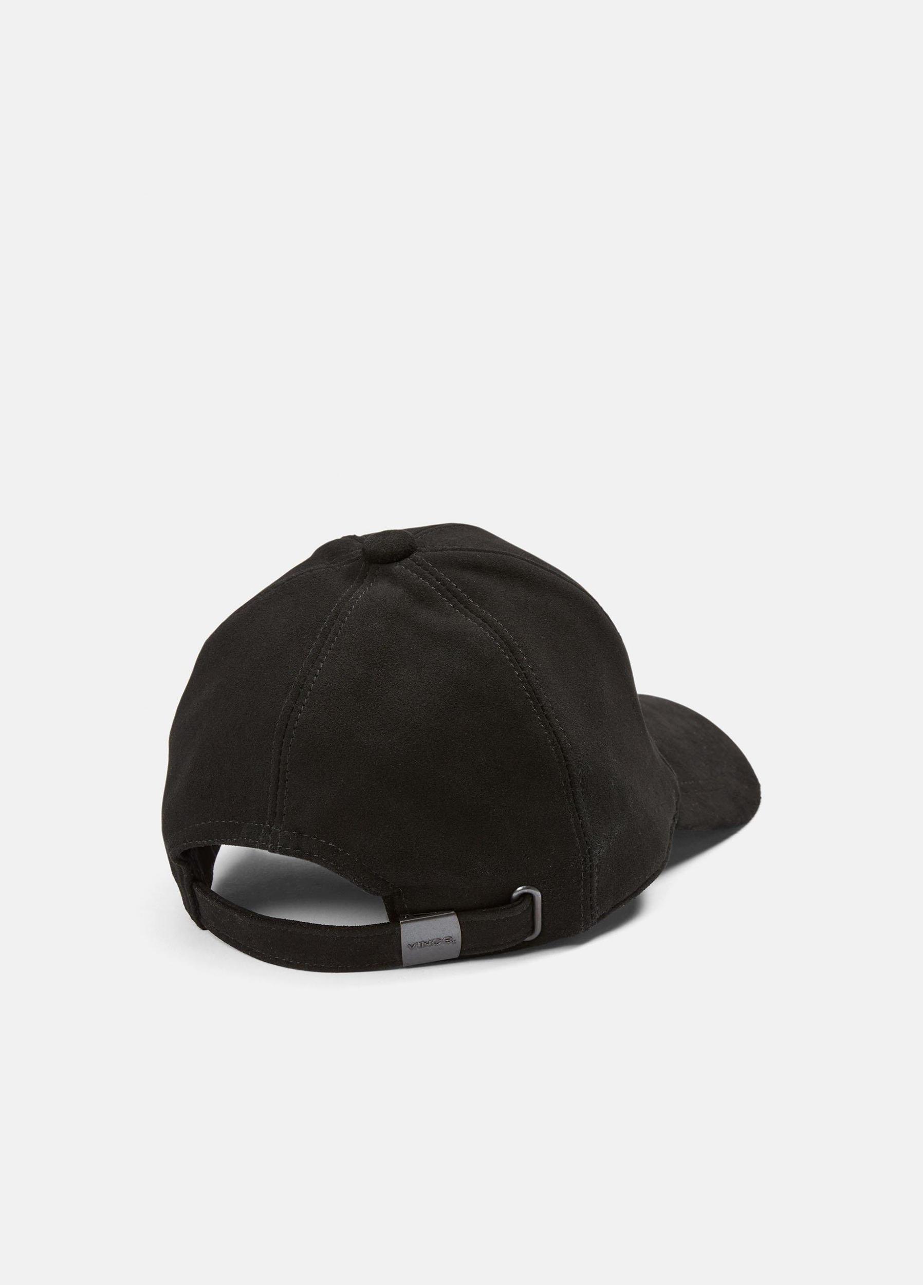 Mens Suede Baseball Cap, Black, Size L/XL Vince Product Image
