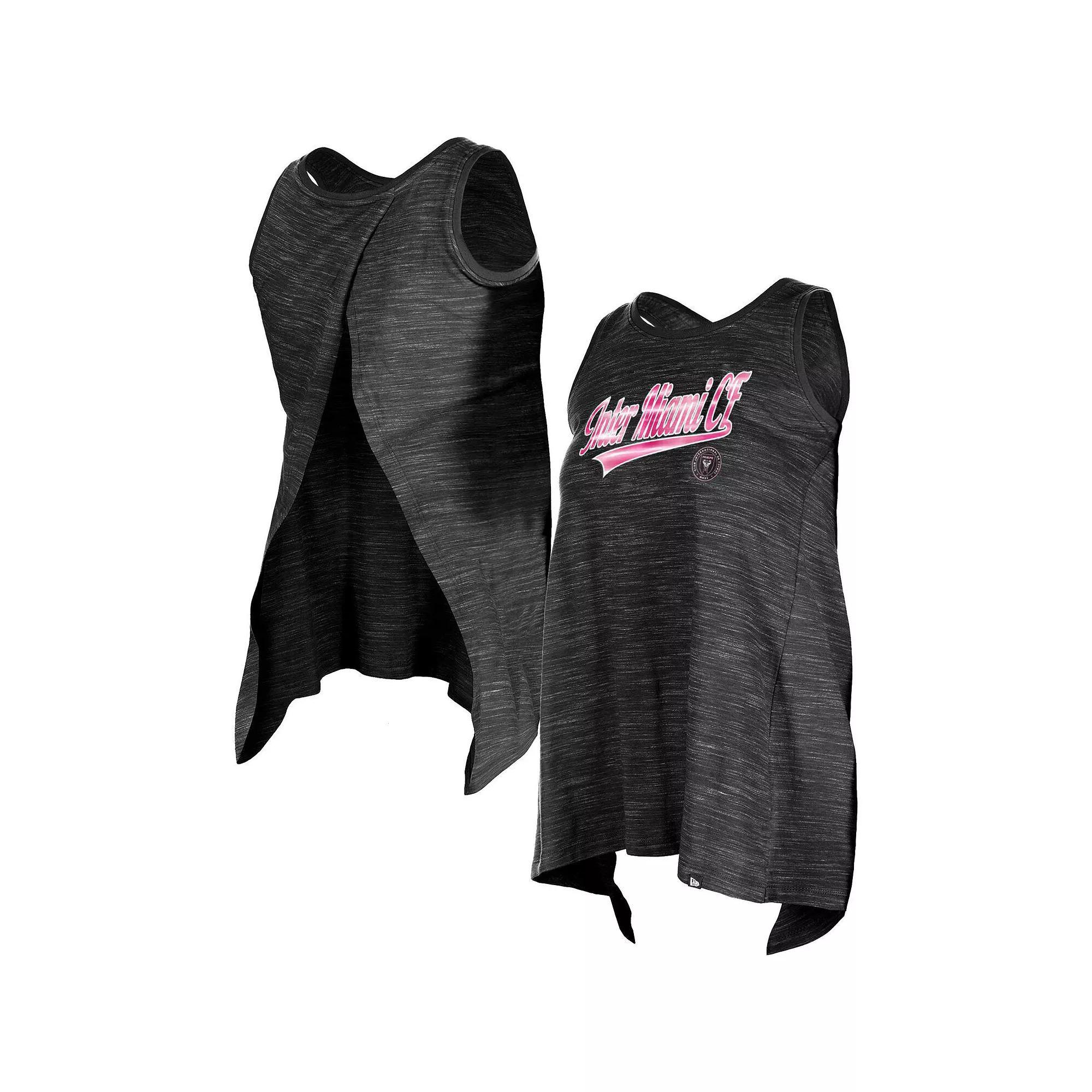 Women's 5th & Ocean by New Era Black Inter Miami CF Athletic Cross Back Tank Top, Size: 2XL, Mls Black Product Image