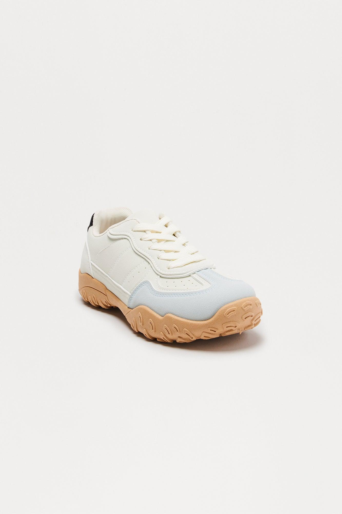 Sideline Babe Low Top Sneakers - White/Blue Product Image