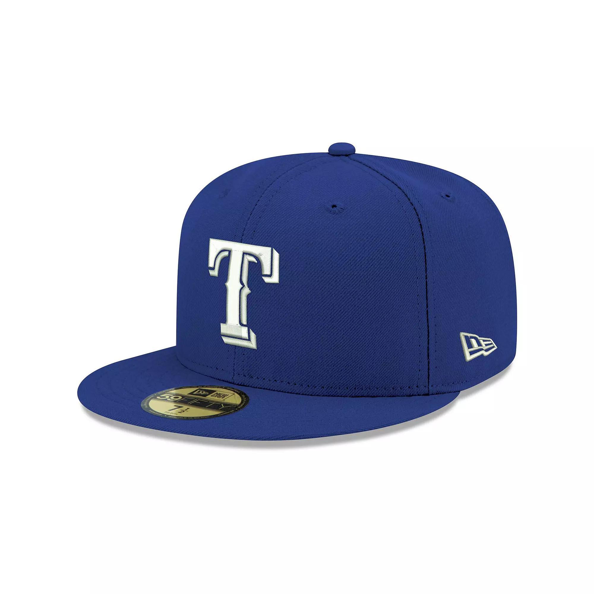 Men's New Era Royal Texas Rangers White Logo 59FIFTY Fitted Hat, Size: 7 3/8, Blue Product Image