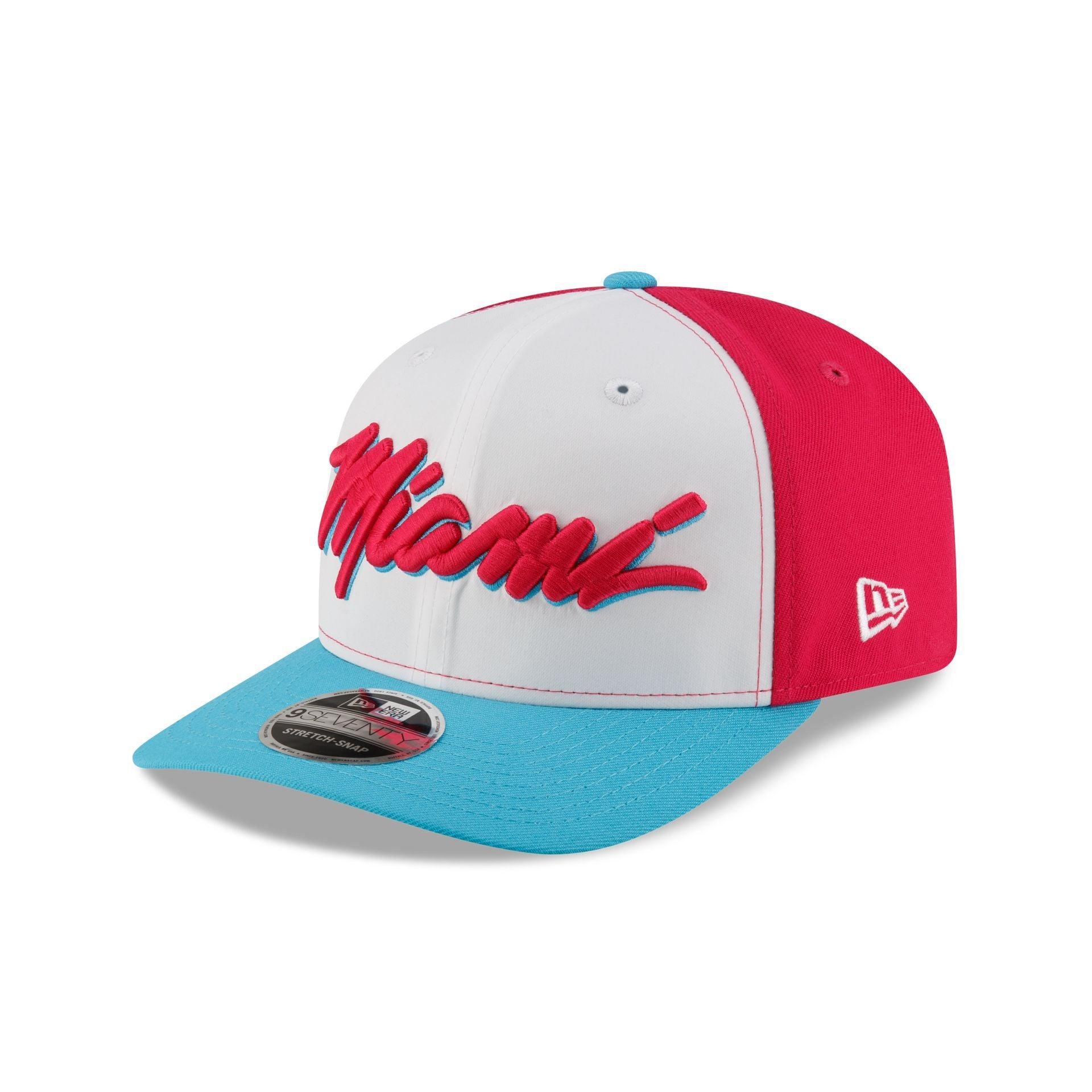 Tyler Herro x Miami Heat Vice Blue Brightrose 9SEVENTY Stretch-Snap Hat Male Product Image
