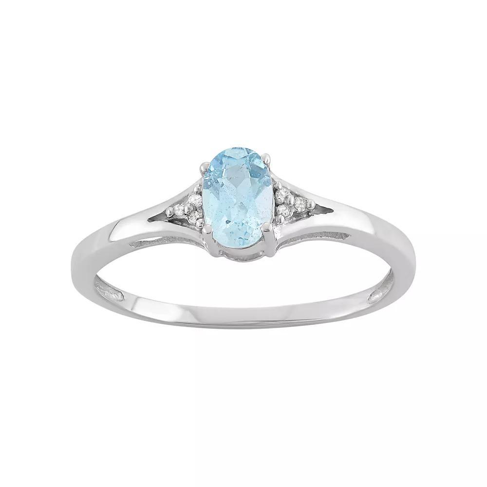 Jewelexcess Sky Blue Topaz & Diamond Accent Sterling Silver Ring, Women's, Size: 6 Product Image