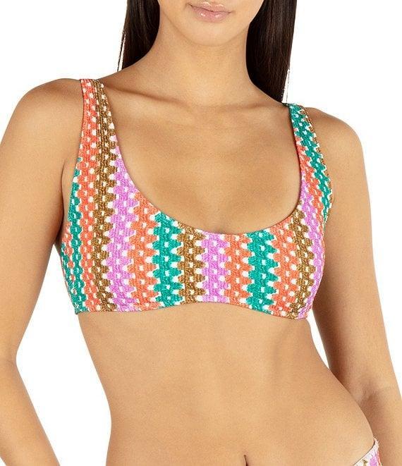Hurley Stripe Crochet Scrunch Hipster Swim Bottom Product Image