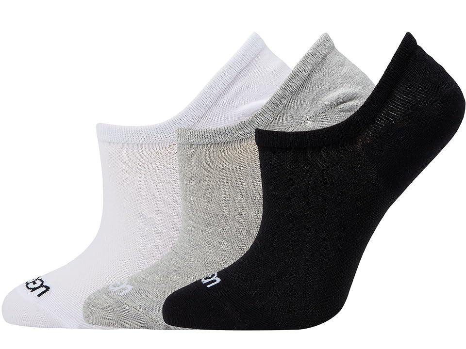 Womens UGG® Stella No Show Socks 3 Pack - White / Grey / Black Product Image