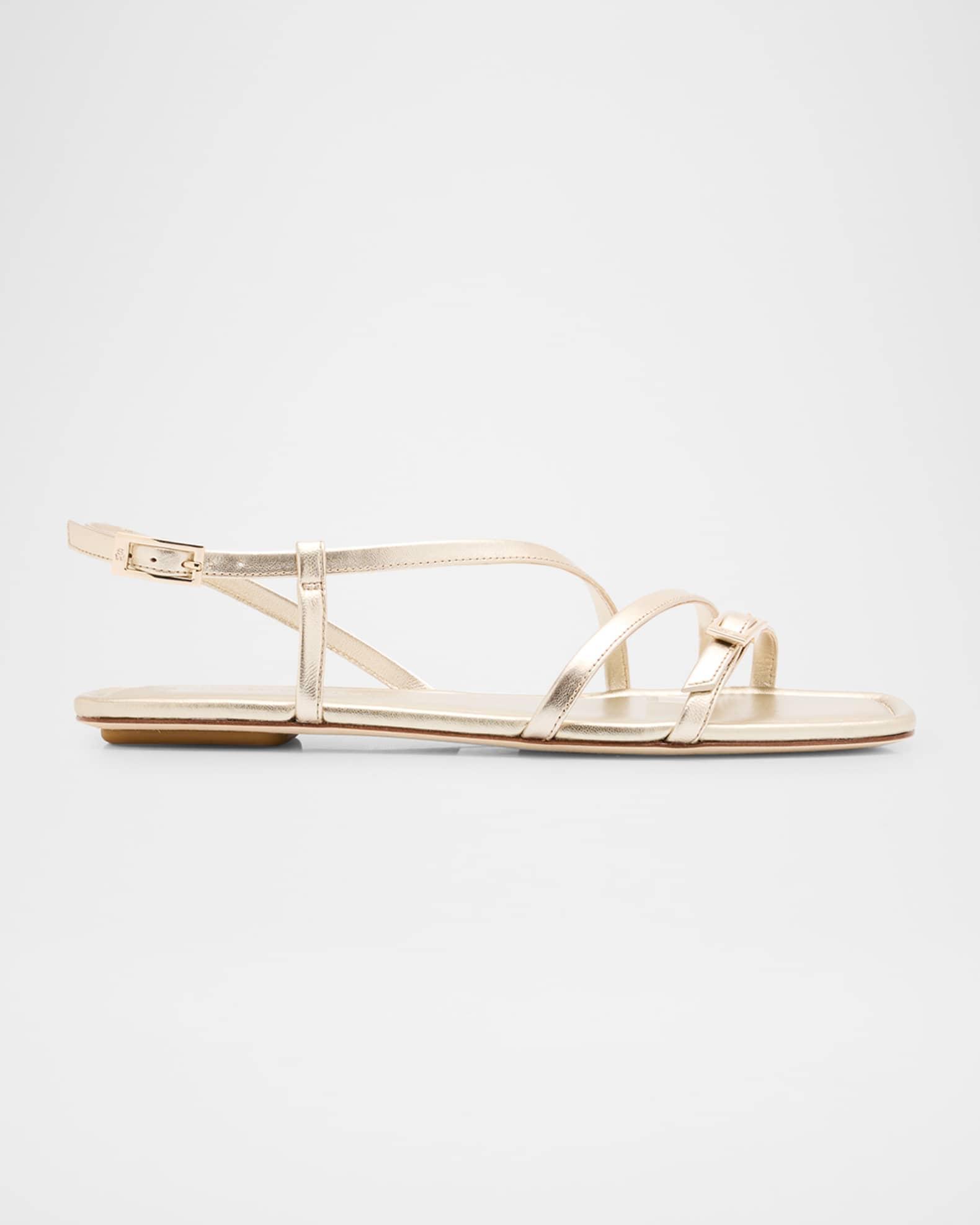 Georgie Metallic Strappy Flat Sandals Product Image