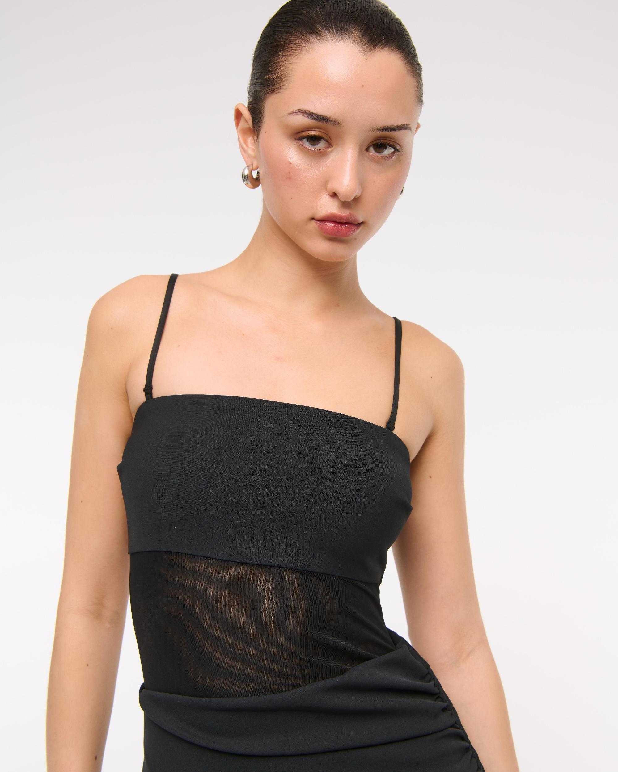 Sheer Draped Maxi Dress Product Image