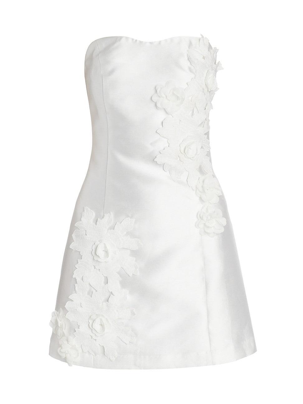 Womens Walter Floral Applique Satin Minidress Product Image