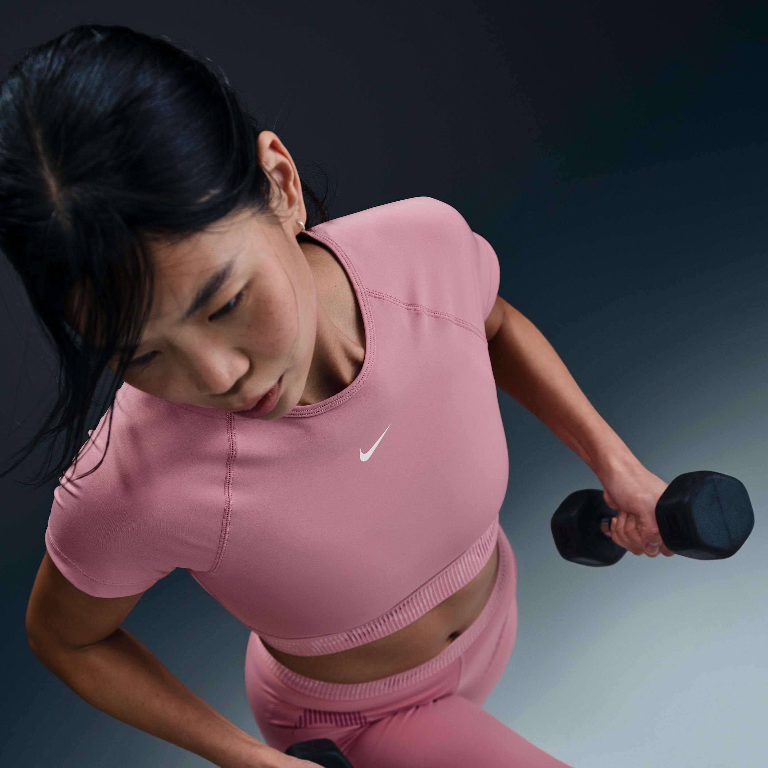 Nike Pro Women's Dri-FIT Short-Sleeve Cropped Graphic Top Product Image