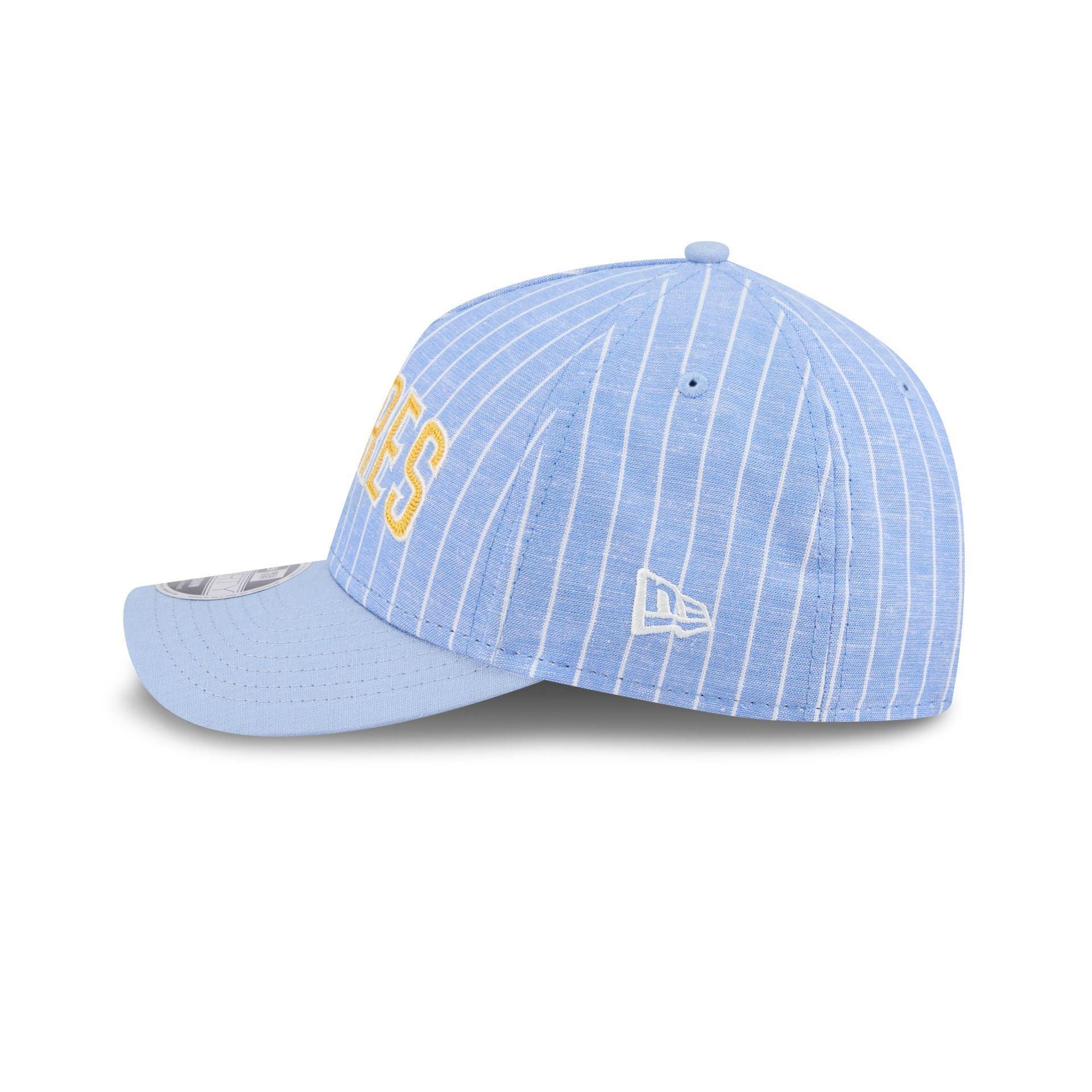 Texas Rangers Pinstripe Linen 9FORTY M-Crown A-Frame Snapback Hat Male Product Image