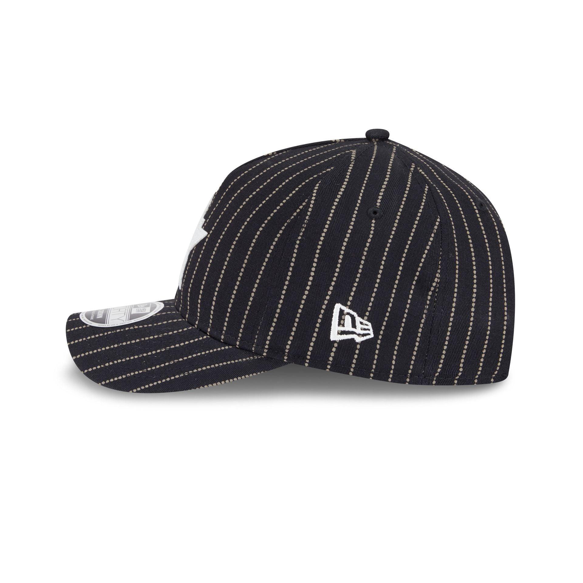 Houston Astros Dotted Pinstripe 9FORTY M-Crown A-Frame Adjustable Hat Male Product Image