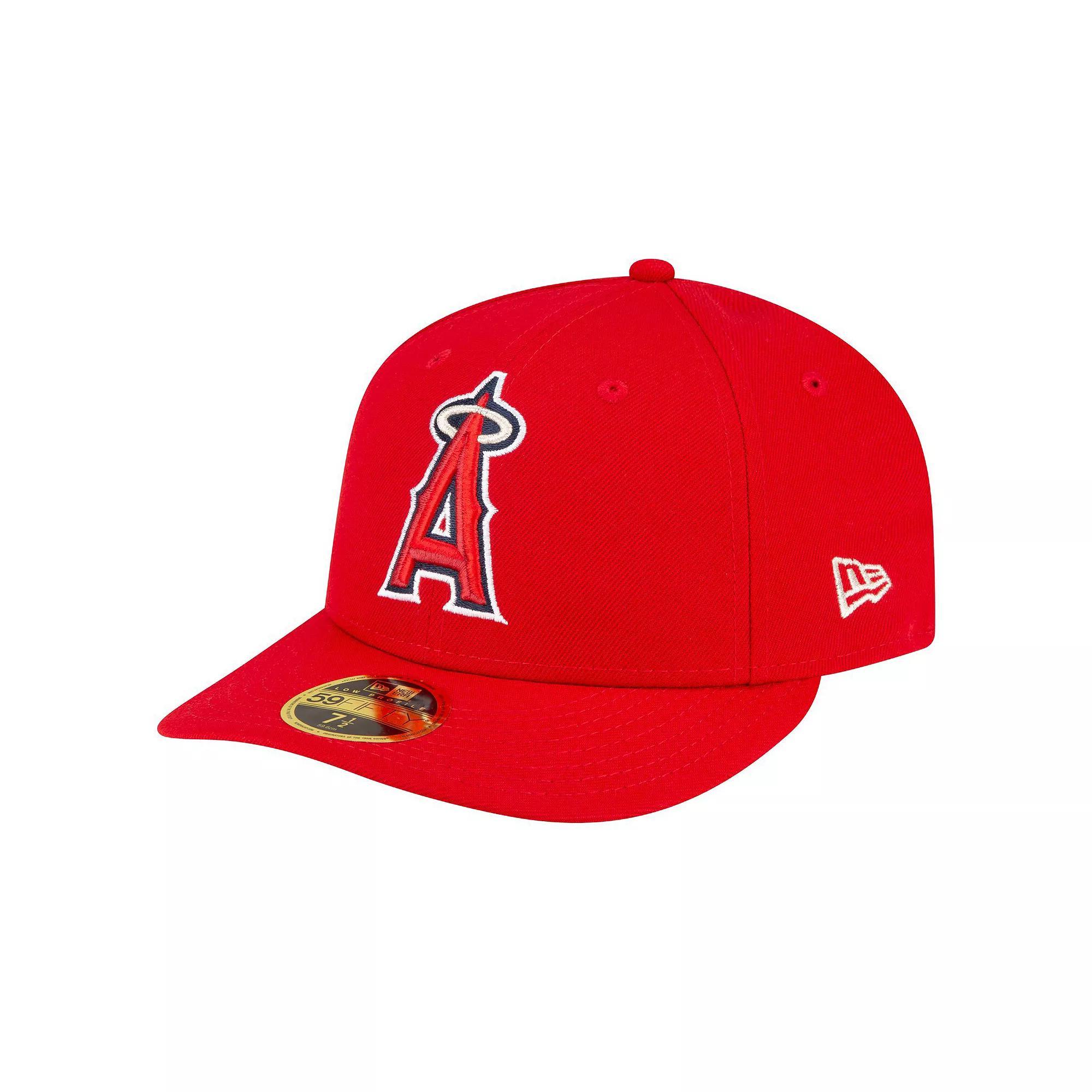 Men's New Era  Red Los Angeles Angels Game Authentic Collection On-Field Low Profile 59FIFTY Fitted Hat, Size: 7 3/8 Product Image